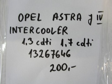 фото thumb №5, Інтеркулер opel astra j iv 1.3 1.7 cdti 13267646