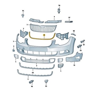 фото thumb №4, Планка хром решітка решітка skoda superb 2 ii 3t0853607a