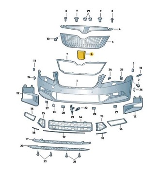 фото thumb №2, Заслонка заглушка радара решетка skoda superb 3