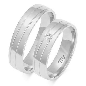 OBRĄCZKI ZŁOTE 14K 5,5 mm BRYLANT OE-219
