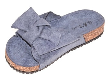 ZAMSZOWE KLAPKI KOKARDA P587-3 Grey r.38