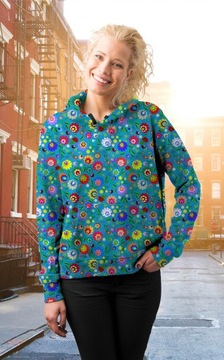 BLUZA DAMSKA PRINT S FOLKLOR ŁOWICKI MODNA STYLOWA