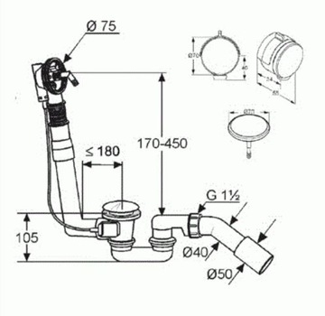 Ванна Grohe Smartcontrol 7в1 с сифоном и 30 сливами