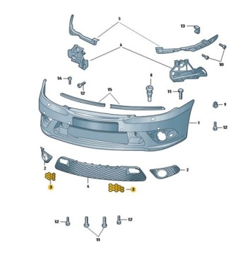 фото thumb №2, Накладка заглушка решётки середина skoda octavia 2 rs