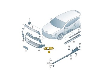 Решітка бампера заглушка vw scirocco r20 r ліва Ціна, фото thumb