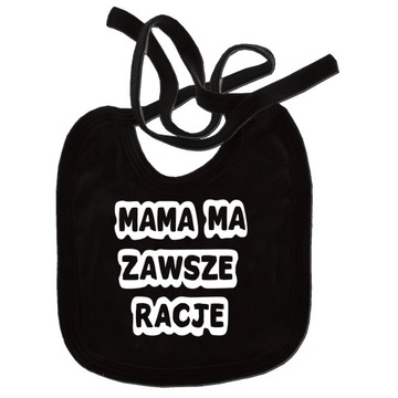Śliniak czarny z nadrukiem śmieszne teksty mix