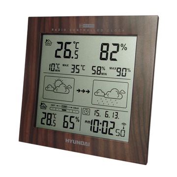 МЕТЕОСТАНЦИЯ METEO DCF ГИГРОМЕТР HYUNDAI 2244 W