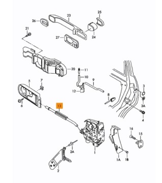 фото thumb №3, Тяга трос замка дверь перед skoda octavia 1 2