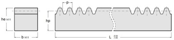 M2 20x20 L = 500 мм модуль 2 шестерня 2