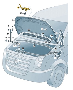 фото thumb №3, Засов капот vw crafter 2e aso