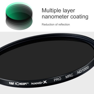 ФИРМЕННЫЙ фильтр ND1000 серый 58 мм K&F Nano-X PRO