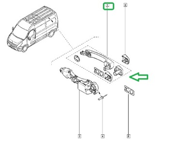 фото thumb №7, Ручка оригинал дверь renault master iii 2010 806073022r