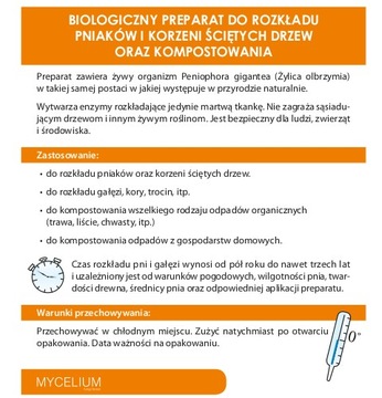 ЖИВАЯ МИЛИКА ДЛЯ РАЗЛОЖЕНИЯ СТОЛБОВ ДЕРЕВЬЕВ, КОМПОСТИРОВАНИЯ