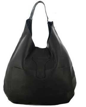 КОЖАНАЯ СУМКА OVERSIZE, ЧЕРНАЯ