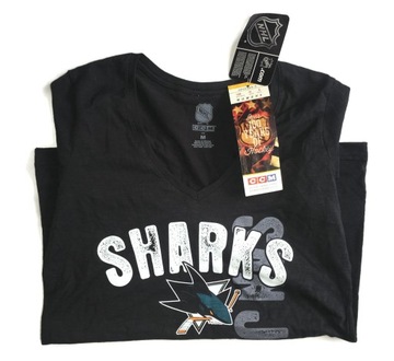 Женская черная футболка CCM San Jose Sharks NHL L L