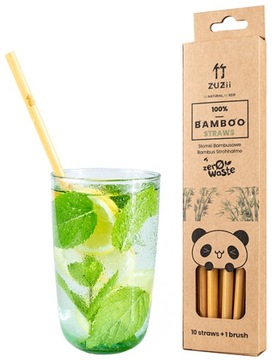 ZUZii EKO ECO SŁOMKI BAMBUSOWE 10+1 ZERO WASTE