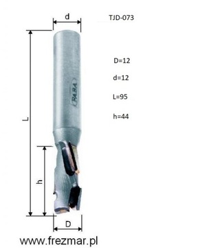 DIA TJD-073 D=12 Алмазная фреза FABA для столешниц