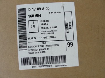 фото thumb №5, Радіатор wody honda civic 88-91 19010-pm2-g52