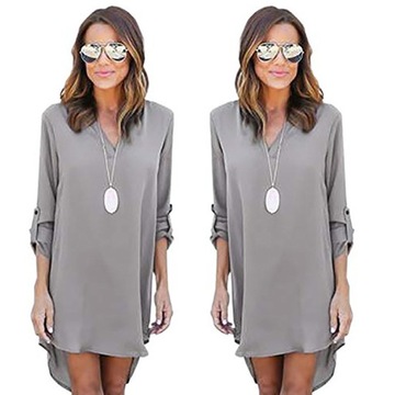 АСИММЕТРИЧНОЕ ПЛАТЬЕ OVERSIZE СВОБОДНАЯ ТУНИКА С РУКАВАМИ