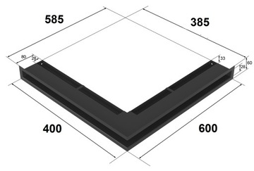 КАМИННАЯ РЕШЕТКА УГЛОВАЯ ЛЮФТ 600х400х60 SF 2 ШТ.