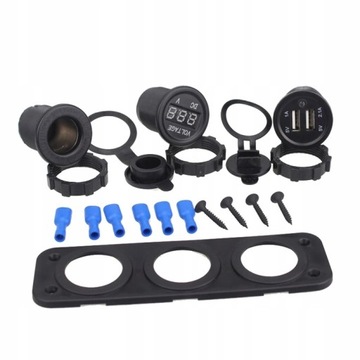 фото thumb №10, Панель вольтметр зарядний пристрій 2x usb 3,1a 3w1 гніздо прикурювача автомобільні