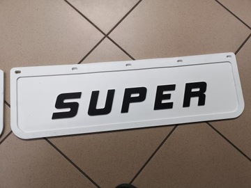Фартук брызговик SUPER белый с тиснением ЧЕРНЫЙ 2 ШТ.