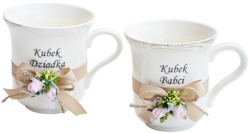 PIĘKNY Prezent dla Babci PORCELANOWY KUBEK HERBATA
