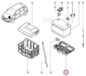 фото thumb №3, Основание акумулятора renault clio iv 4, captur i 1 оригинальный номер aso
