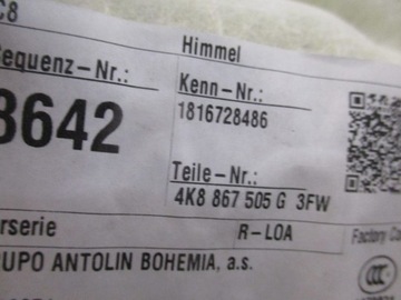 фото thumb №6, Потолок audi a7 4k8 17r 4k8867505g