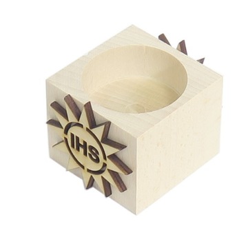 Деревянный подсвечник 4 см AD15 IHS HOST COMMUNION