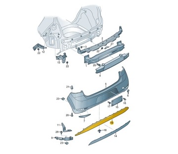фото thumb №15, Vw golf vii 5g диффузор спойлер r-line накладка dół 5g6807568n