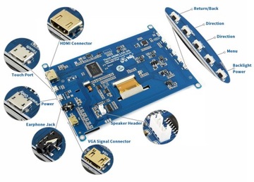 ЖК-экран 7 дюймов с HDMI (H) для Raspberry, XBOX360, PS4