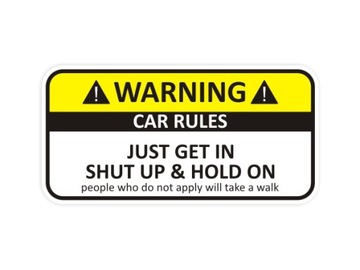 Наклейки на автомобиль, наклейка CAR RULES, наклейки