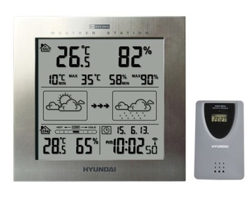 МЕТЕОСТАНЦИЯ METEO DCF ГИГРОМЕТР HYUNDAI 2244 S
