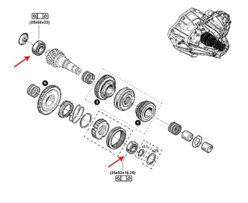 ПОДШИПНИКИ КОРОБКИ КПП PK6 PF6 OPEL MOVANO B 2.3