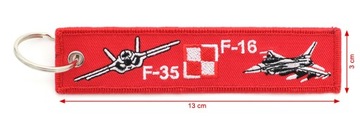 F-35 i F-16 haftowany brelok REMOVE BEFORE FLIGHT