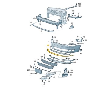 фото thumb №2, Спойлер накладка бампера спойлер vw golf vi r prz