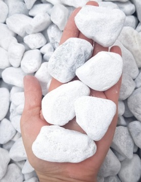 Бело-серая галька Bianco Carrara 20 кг