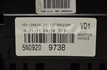 фото thumb №6, Vw tiguan 5n спідометр  прилади 5n0920973b