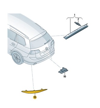 фото thumb №2, Отражатель отражающие свет vw golf vii универсал правая