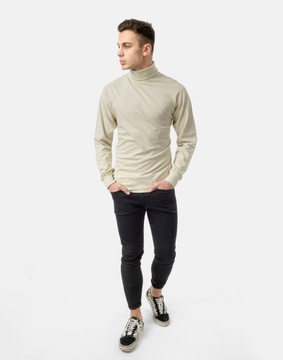 Elegancki Golf Męski cienki sweter AREK r L beżowy