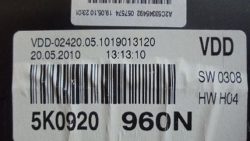 фото thumb №7, Vw golf vi 1.6 tdi лічильник прилади 5k0920960n