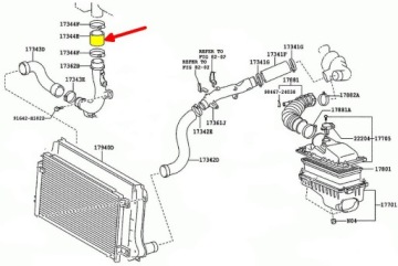 фото thumb №5, Toyota avensis t25 corolla verso 2,0 труба пабтрубок  шланг turbo интеркулер