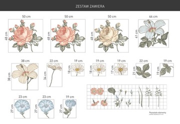 Наклейка на стену ПОЛЕ ЦВЕТЫ пионы 200 х 72