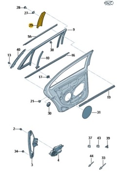 фото thumb №2, Накладка рама дверь стойка b vw golf jetta левая