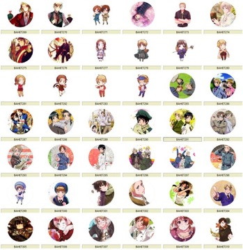 Przypinki Anime Axis Powers Hetalia DUŻY WYBÓR