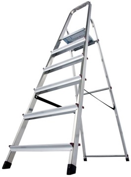 Drabina aluminiowa domowa wolnostojąca ze stopniami 6 Krause Corda 000736