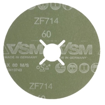 ВОЛОКОННЫЙ ДИСК FIBRA 125мм ЦИРКОНИЙ VSM ZF714 P60