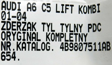 фото thumb №14, 654.zderzak зад audi a6 c5 рестайлінг універсал avant pdc kp