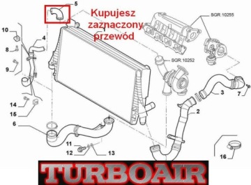 фото thumb №6, Fiat croma 1,9 jtd шланг труба waz turbo интеркулер 51756784